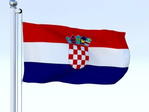 animated croatia flag 3D Model