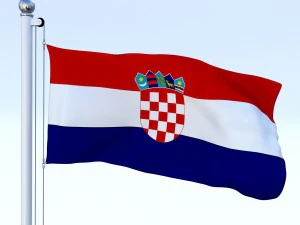 animated croatia flag 3D Model