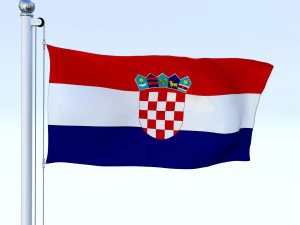animated croatia flag 3D Model