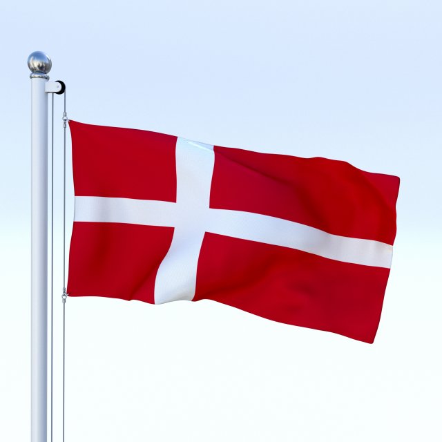 animated denmark flag 3Dモデル .c4d .max .obj .3ds .fbx .stl .blend 