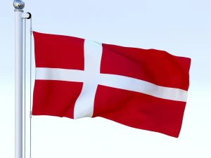 animasyonlu danimarka bayrağı 3D Model