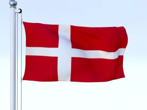 animated denmark flag 3D Model