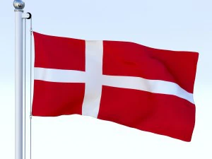 animated denmark flag 3D Model