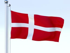 animated denmark flag 3D Model