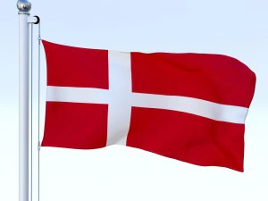 animated denmark flag 3D Model