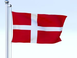 animated denmark flag 3D Model