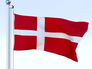 animated denmark flag 3D Model