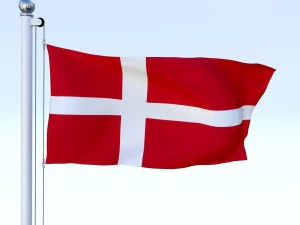 animated denmark flag 3D Model