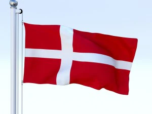 animated denmark flag 3D Model