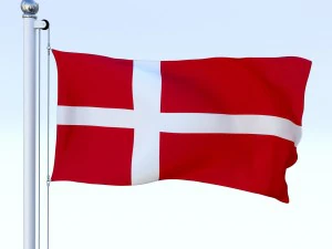 animated denmark flag 3D Model