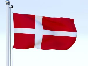animated denmark flag 3D Model