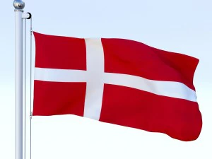animated denmark flag 3D Model