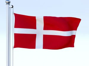 animated denmark flag 3D Model
