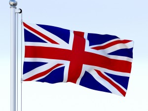 anmated great britain flag Model 3D