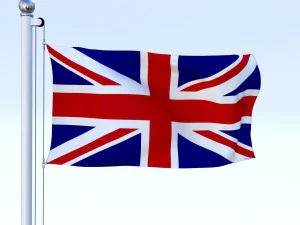 anmated great britain flag 3D Model