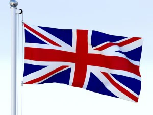 anmated great britain flag 3D Model