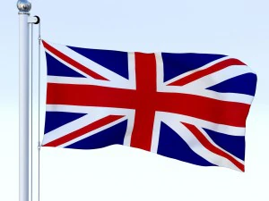 anmated great britain flag 3D Model