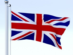 anmated great britain flag 3D 모델