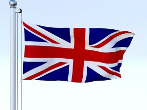 anmated great britain flag 3D Model