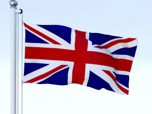 anmated great britain flag 3D Model