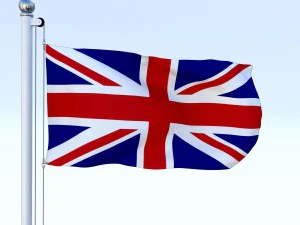 anmated great britain flag 3D Model