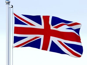 anmated great britain flag 3D Model
