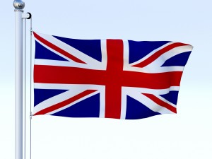 anmated great britain flag 3D 모델
