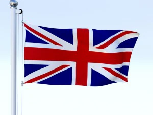 anmated great britain flag 3D Model