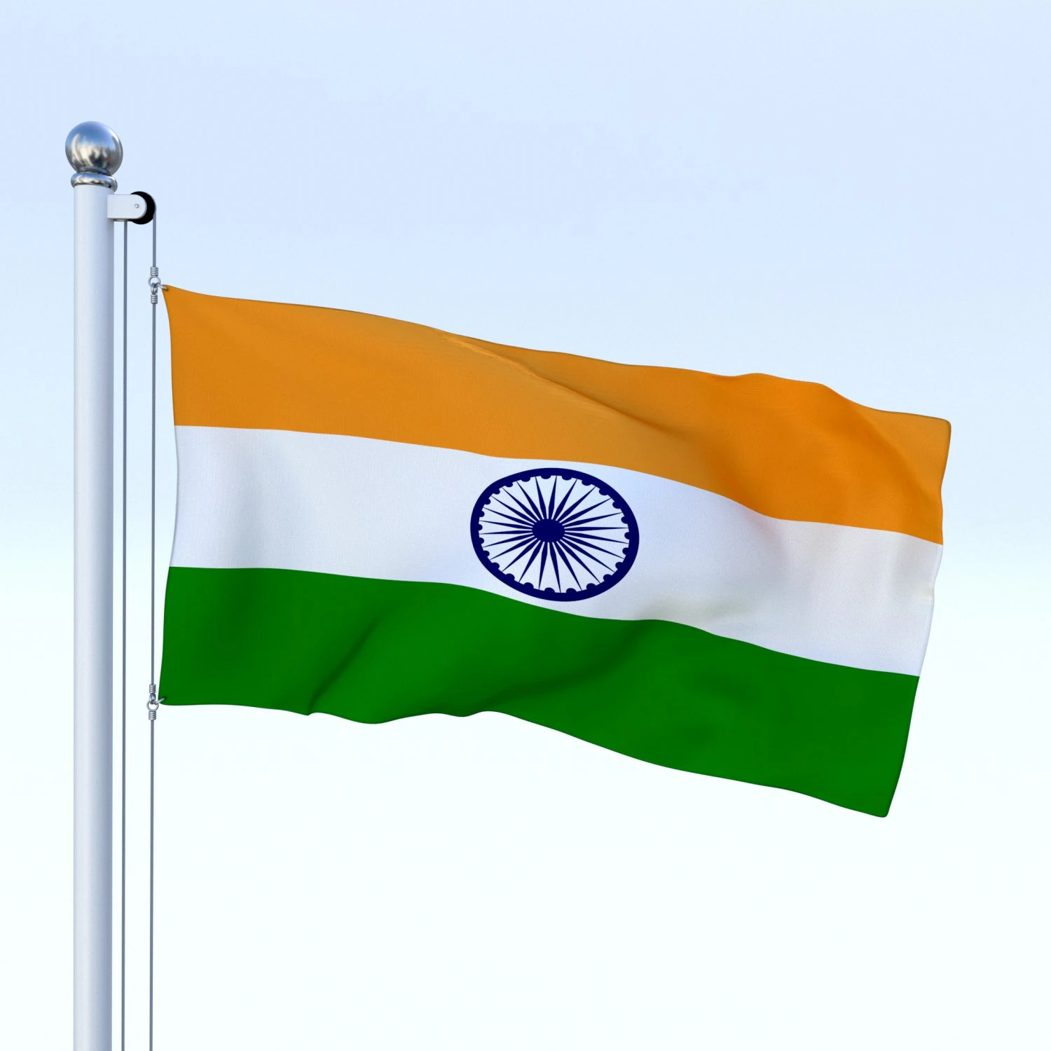 animated india flag 3D Model .c4d .max .obj .3ds .fbx .stl .blend 