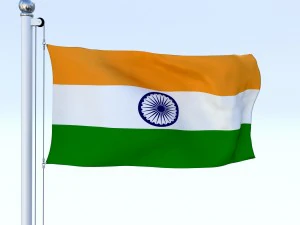 animated india flag 3D Model