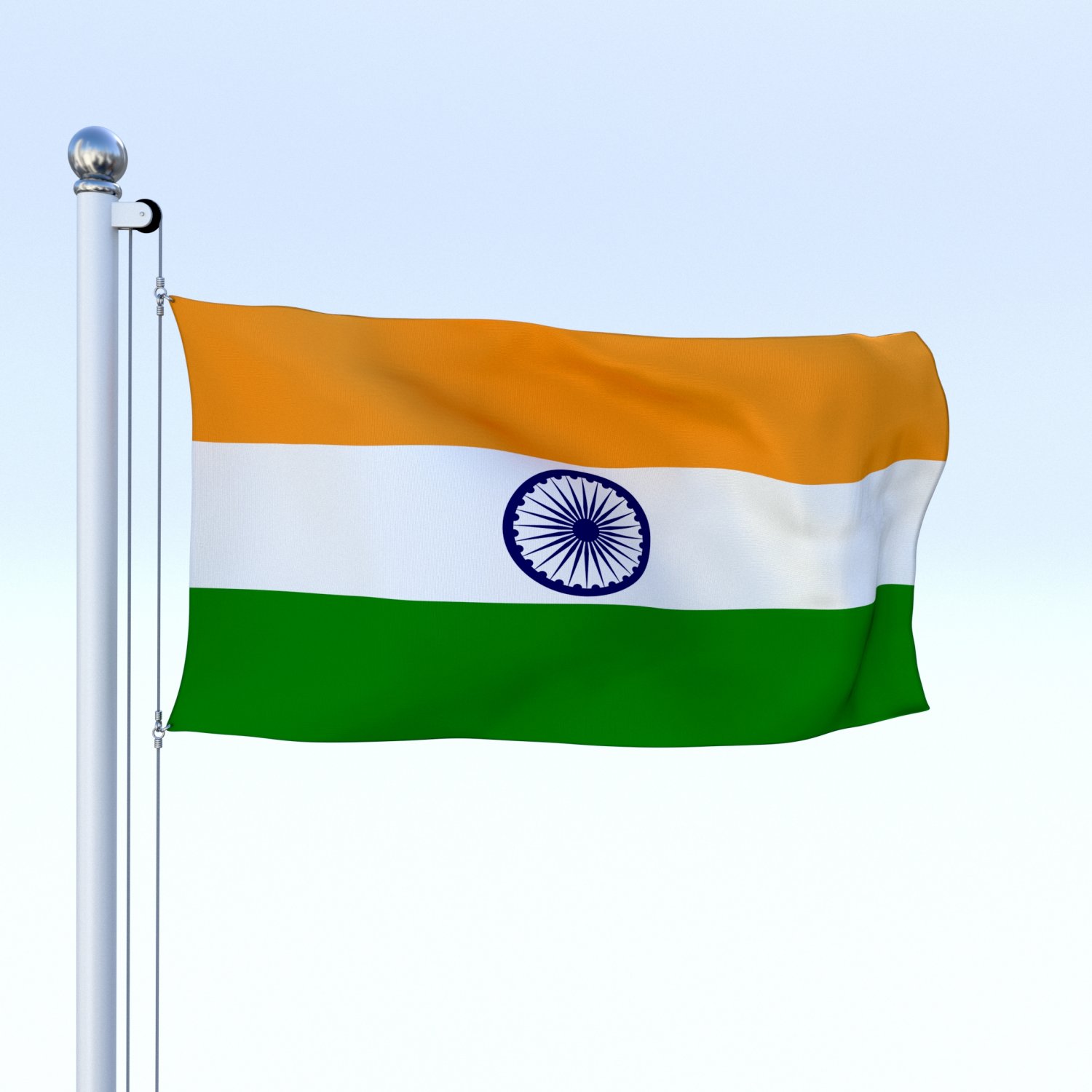 Animated India Flag 3D Model in Miscellaneous 3DExport