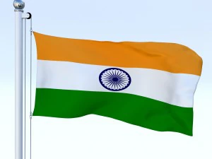 animated india flag 3D Model