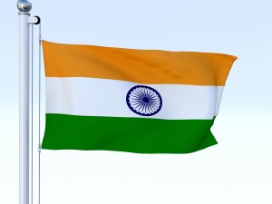 animated india flag 3D 모델