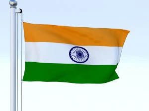 animated india flag 3D Model