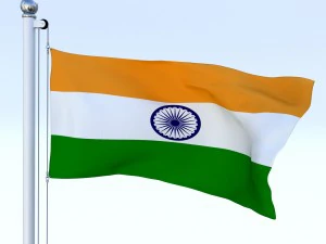 animated india flag 3D Model