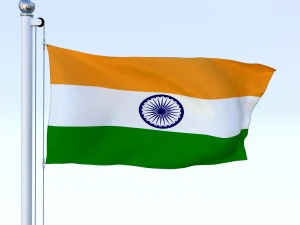 animated india flag 3D Model