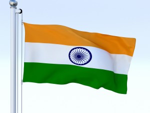 animated india flag 3D 모델