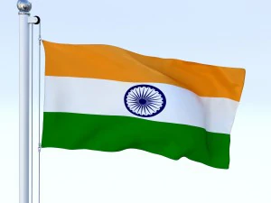 animated india flag 3D Model