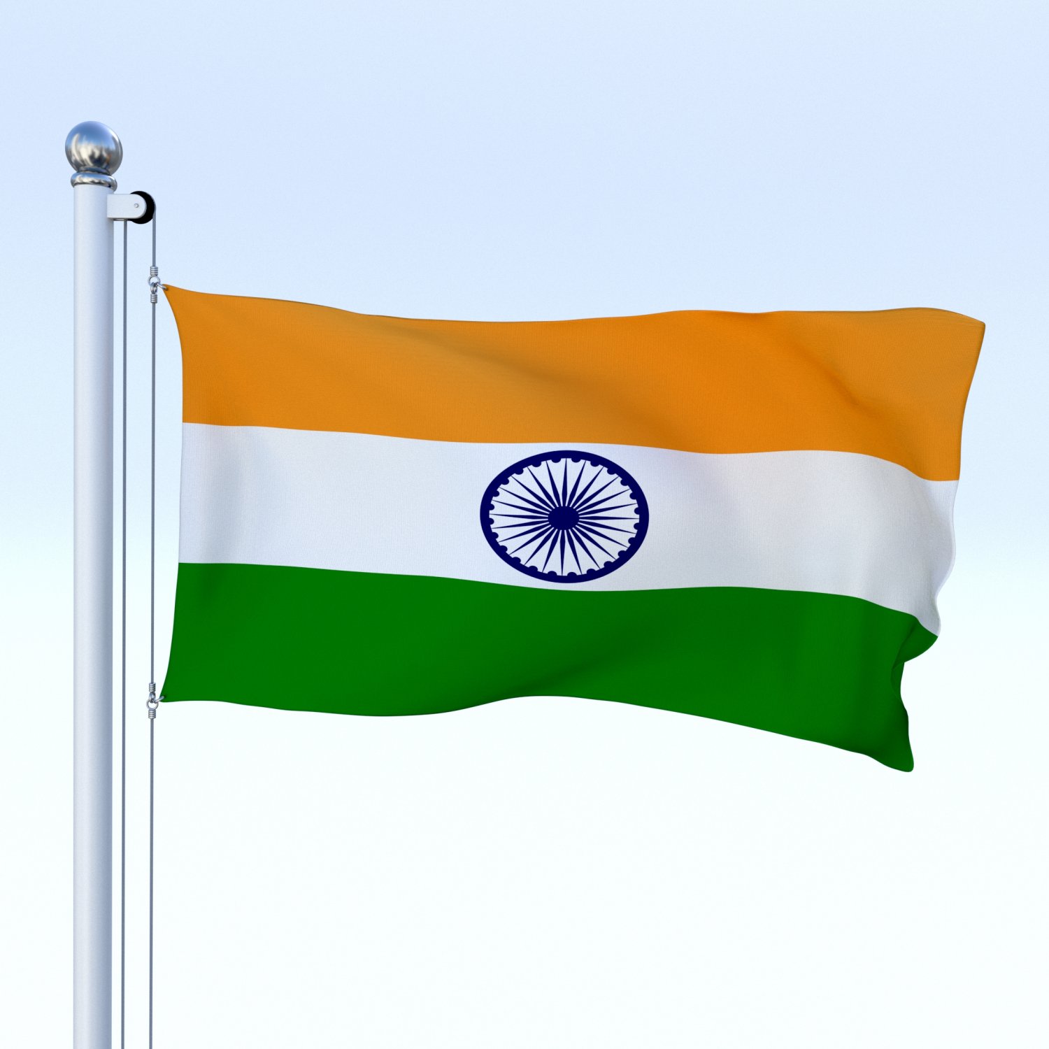 Animated India Flag 3D Model in Miscellaneous 3DExport