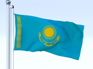 animated kazakhstan flag Modelo 3D