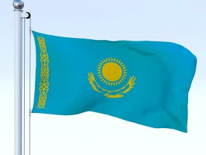 animated kazakhstan flag 3D Model