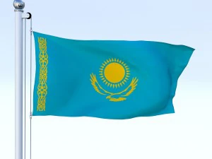 animated kazakhstan flag 3D Model