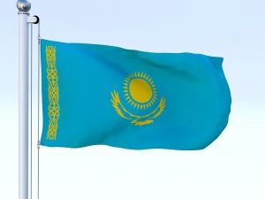 animated kazakhstan flag 3D Model