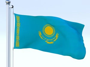 animated kazakhstan flag 3D Model