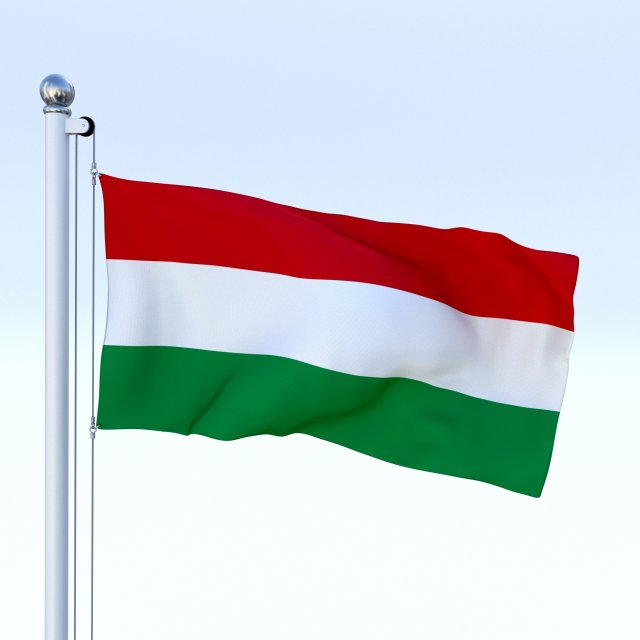 animated hungary flag 3D Model .c4d .max .obj .3ds .fbx .stl .blend 