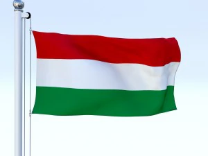 animated hungary flag 3D Model