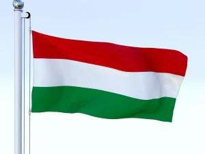 animated hungary flag 3D Model