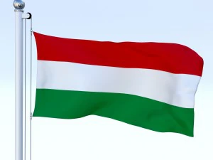 animated hungary flag 3D Model