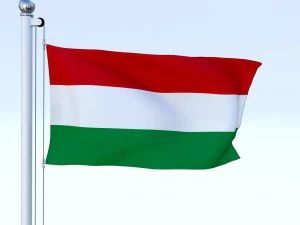 animated hungary flag 3D Model