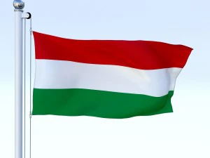animated hungary flag 3D Model